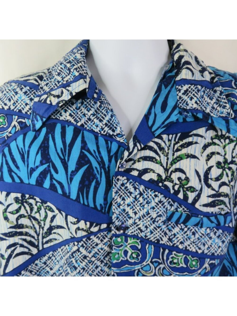 Barefoot in Paradise Vintage Hawaiian Aloha Shirt L Cotton Made in Hawaii